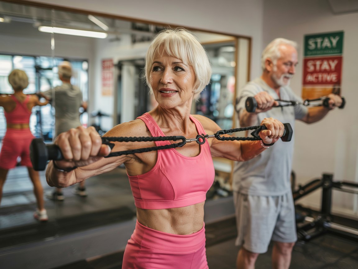 Група людей різного віку, які займаються фітнесом